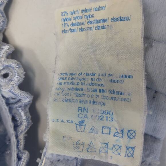 Vintage Olga Bra Size 32 DD Light Blue Lightly Lined Wired - Picture 6 of 13